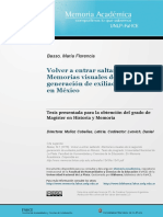 BASSO, María Florencia. Volver A Entrar Saltando: Memorias Visuales de La Segunda Generación de Exiliados Políticos en México