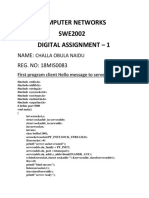 Computer Networks SWE2002 Digital Assignment - 1: Name: REG. NO: 18MIS0083