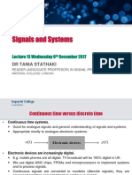 Signals and Systems: Lecture 13 Wednesday 6 December 2017