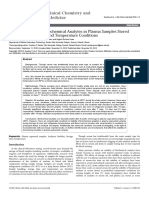 Stability of Selected Biochemical Analytes in Plasma Samples Stored Under Different Time and Temperature Conditions