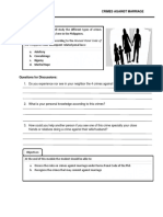 The Philippines With Subsequent Related Penal Laws:: Crimes Against Marriage