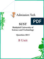 SUST B Unit 2015 Question PDF