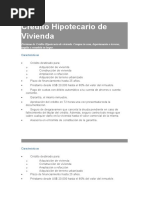 Crédito Hipotecario de Vivienda: Características