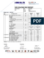 Factory Routine Test Report: SL Description of Test Unit Required Required No Value Value