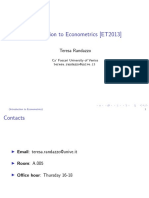 Introduction To Econometrics (ET2013) : Teresa Randazzo