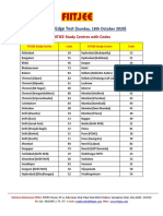 Big Bang Edge Test : FIITJEE Study Centres With Codes