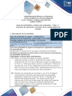 Guía de Actividades y Rúbrica de Evaluación - Unidad 1 - Fase 2 - Contexto de Operación y Elección de La Ciudad Objeto de Estudio