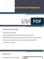 Head Trauma & Management: Dr. Utham Murali. M.S M.B.A. Asso - Prof of Surgery IMS / MSU / Malaysia