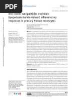 Iron Oxide Nanoparticles Modulate Lipopolysaccharide-Induced Inflammatory Responses in Primary Human Monocytes