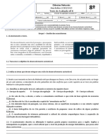 Teste Avaliação 8º CN - Ecossistemas