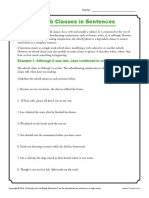 Adverb Clauses in Sentences PDF