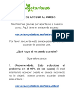 Guía de Acceso Al Curso: Escuelavegetariana - Mx/aula-Virtual