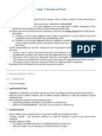 Topic 2: Burden of Proof: Common Law