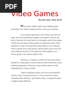 Video Games: - by Jino Jose, Class XII-B