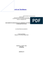 Descriptive Research On Tardiness of Students in Grade X Phoenix Section