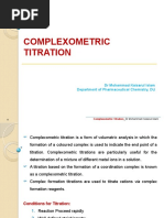 Complexometric Titration: DR Mohammad Kaisarul Islam Department of Pharmaceutical Chemistry, DU