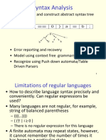 Syntax Analysis: - Check Syntax and Construct Abstract Syntax Tree