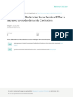 Mathematical Models For Sonochemical Effects Induc