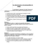 Exercices Sur Les Subordonnées Circonstancielles de Temps