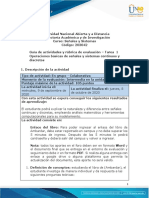 Guía de Actividades y Rúbrica de Evaluación - Unidad 1 - Tarea 1 - Operaciones Básicas de Señales y Sistemas Continuos y Discretos PDF