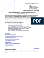 Admisiones A Posgrado en Ciancias Biologicas UN 2015-01