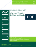 Current Trends in Metrical Analysis: Christoph Küper (Ed.)