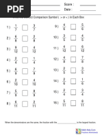 Comparision of Fractions PDF