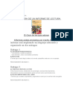 Informe de La Lectura El Club de Los Que Sobran