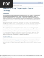 Magnetic Drug Targeting in Cancer Therapy