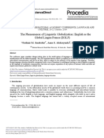 Sciencedirect: The Phenomenon of Linguistic Globalization: English As The Global Lingua Franca (Eglf)