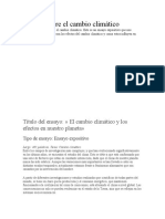 Ensayo Sobre El Cambio Climático