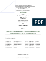 Adsorption Des Metaux Lourds Par La Poudre de Coquillages de La Cote de Bejaia. PDF