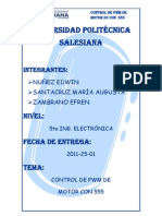 Control de PWM de Motor DC Con 555