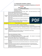 M.J.P. Rohilkhand University, Bareilly Examination Schedule of Professional Course/Diploma (Yearly) As On Main Exam - 2020