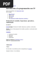 TEMA3 Declaración de Variables. Expresiones, Operadores, Condicionales