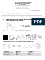 Examen Inglés 3 Años 2019