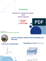 Review of Coordinate System and Vector Calculus: N. Srikanth EC-232 2 Year-II SEM