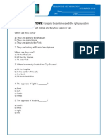 Giving Directions:: Real Scene 1 Evaluation SCENARIOS 13-16 Name Date: Code