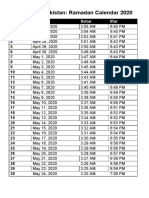 Ramadan Pakistan: Ramadan Calendar 2020: Ramadan Date Sehar Iftar