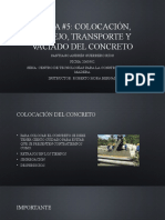 Colocación Manejo Transporte y Vaciado Del Concreto. Santiago Guerrero Rios