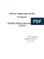 Software Engineering Lab File 5 Semester: Student Result Management System