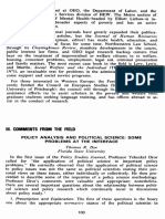 Iii. Comments From The Held: Policy Analysis and Political Science: Some Problems at The Interface