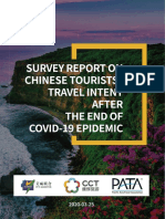 Survey Report On Chinese Tourists Travel Intent After The End of COVID 19 Epidemic PDF