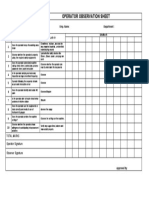 Operator Observation Sheet