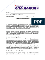 Atividade de Religião 4º Ano o Sermão Da Montanha