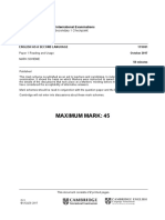 Maximum Mark: 45: Cambridge Secondary 1 Checkpoint