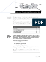 A Guide To The: Residential Tenancies Act