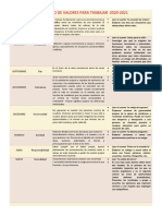 Calendario de Valores para Trabajar 2020