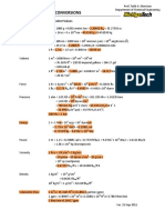 Factors For Unit Conversions: Quantity Equivalent Values