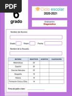 Examen - Diagnostico - Sexto - Grado - 2020-2021 Manuel Avila Camacho 6°A